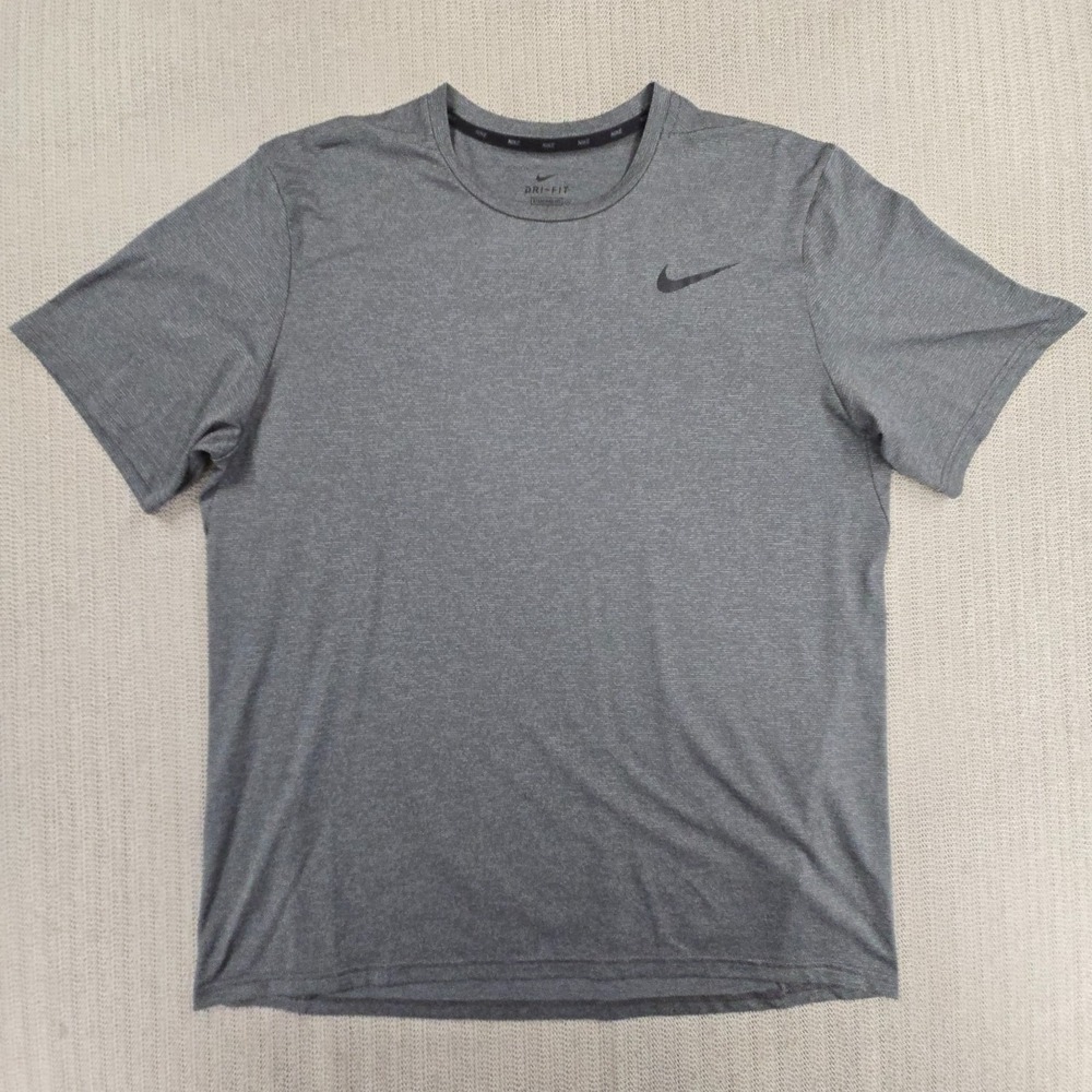 Nike HyperDry Shirt Mens XL Gray Dri-FIT Short Sleeve Training Athletic Top